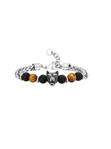 Stainless steel Tiger Eye Tiger Vintage Beaded Bracelet