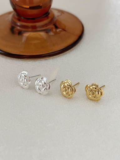 925 Sterling Silver Flower Vintage Stud Earring