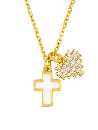 cross Brass Cubic Zirconia Star Vintage Necklace