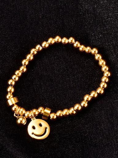 Titanium Steel Bead Smiley Vintage Beaded Bracelet