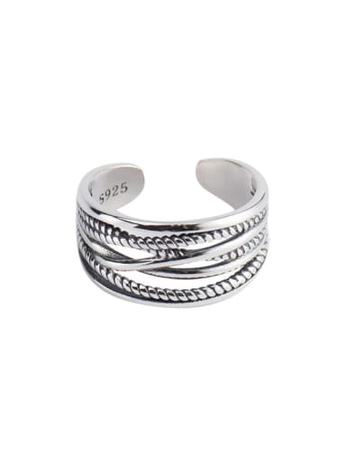 925 Sterling Silver Geometric Vintage Twist Stackable Ring