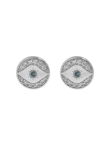 925 Sterling Silver Cubic Zirconia Evil Eye Vintage Stud Earring