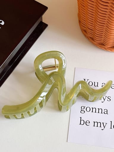 Light green 13.5cm Trend Irregular Alloy Resin Multi Color Jaw Hair Claw