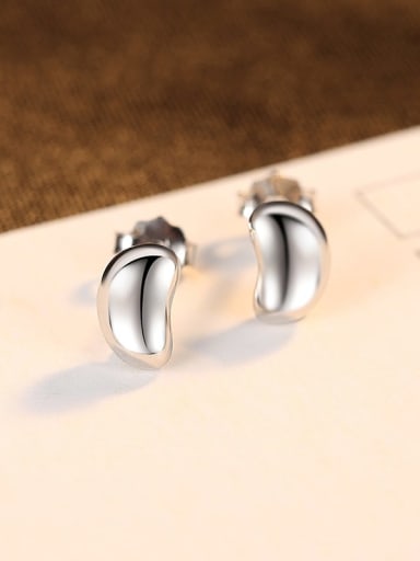 Rh 24A07 925 Sterling Silver Geometric Minimalist Stud Earring