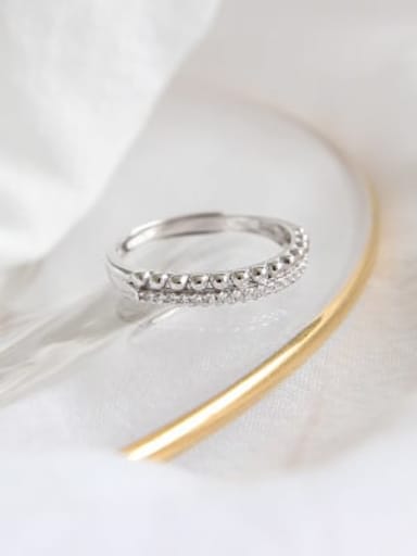 925 Sterling Silver Round Minimalist free Size Band Ring