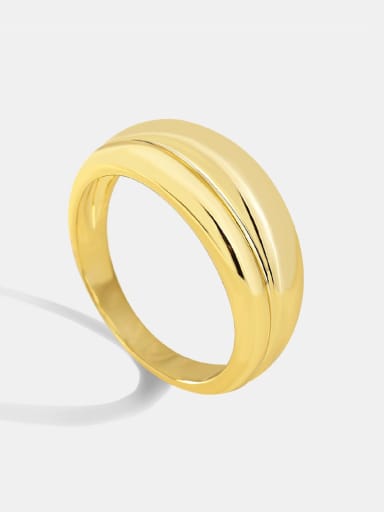 Brass Geometric Minimalist Band Ring