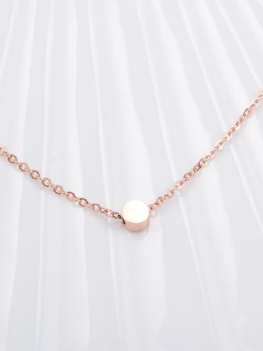 Rose Gold Titanium Round Minimalist Choker Necklace