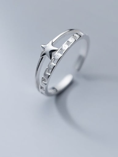 925 Sterling Silver Cubic Zirconia Star Minimalist Stackable Ring