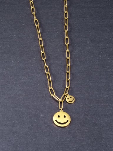 Titanium Minimalist Smiley pendant Necklace