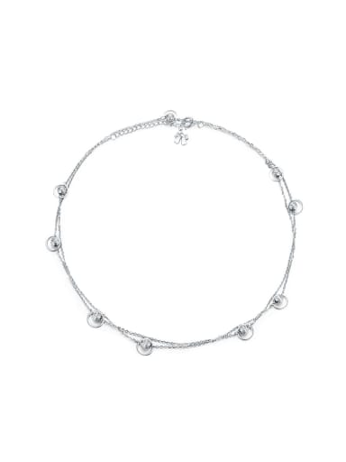925 Sterling Silver Cubic Zirconia Geometric Multi Strand Necklace