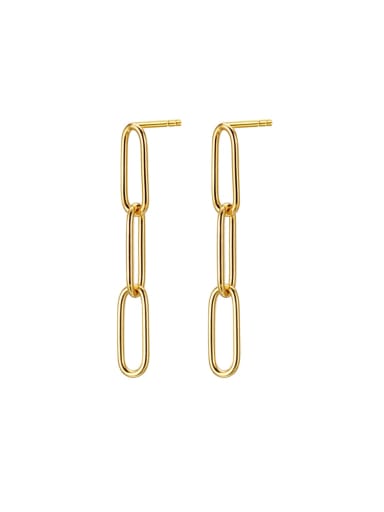 18K gold 925 Sterling Silver Geometric Chain Minimalist Drop Earring