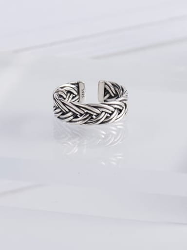 925 Sterling Silver Irregular Vintage  double line wavy lines  Band Ring