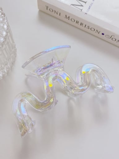 Wave: 9cm Alloy Resin Trend Geometric Jaw Hair Claw