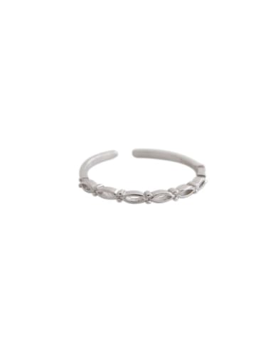 A  platinum 925 Sterling Silver Irregular Minimalist Free Size Ring