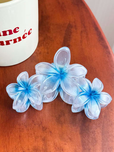 Blue 11cm Alloy Resin  Minimalist Flower  Multi Color Jaw Hair Claw