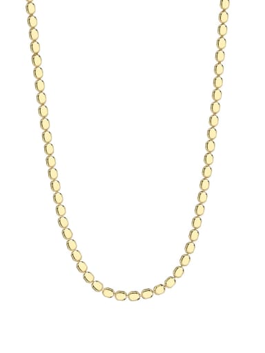 Brass Geometric Minimalist Smooth Round Necklace