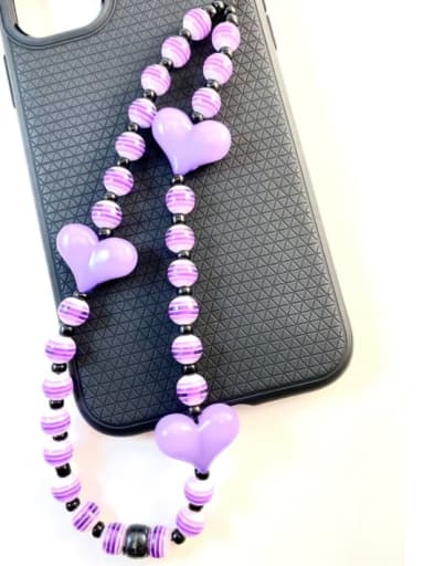 Imitation Pearl Acrylic Heart Bohemia Mobile Phone Accessories