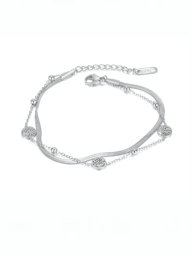 [1305] steel bracelet Stainless steel Tree of Life Minimalist Strand Bracelet