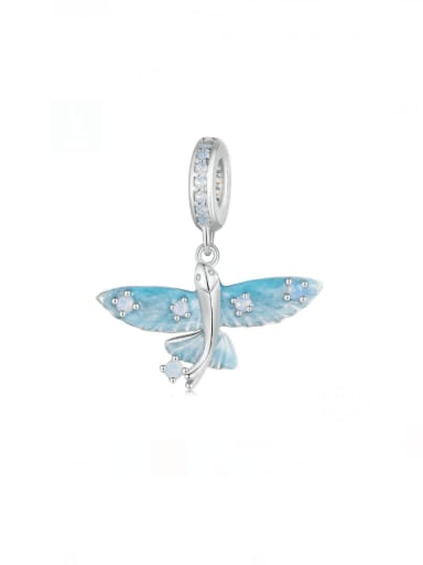 925 Sterling Silver Opal Minimalist Butterfly  DIY Pendant
