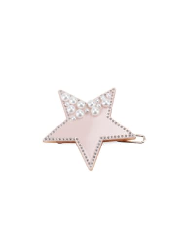 Off white Cellulose Acetate Trend Pentagram Alloy Hair Pin