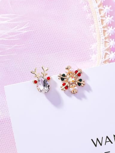 C Lutou snowflake Alloy Enamel Christmas Seris Cute Stud Earring