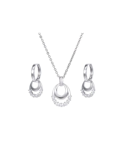 custom Alloy Cubic Zirconia Dainty Water Drop Earring and Necklace Set