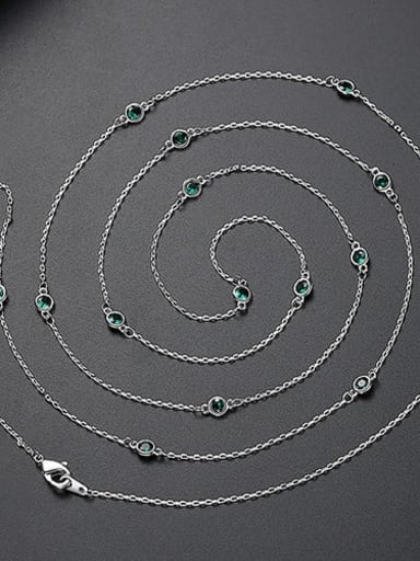 Green t10d21 Copper Cubic Zirconia  Minimalist China Long Strand Necklace