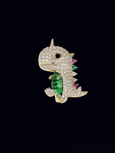 custom Brass Cubic Zirconia Dragon Cute Brooch