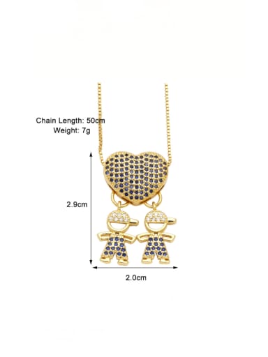 Brass Cubic Zirconia Boy Trend Necklace
