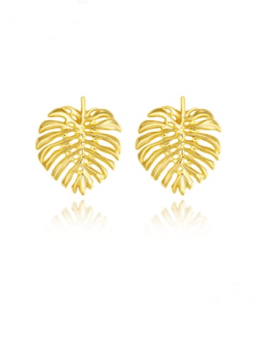 925 Sterling Silver With Gold Plated Personality Irregular Stud Earrings