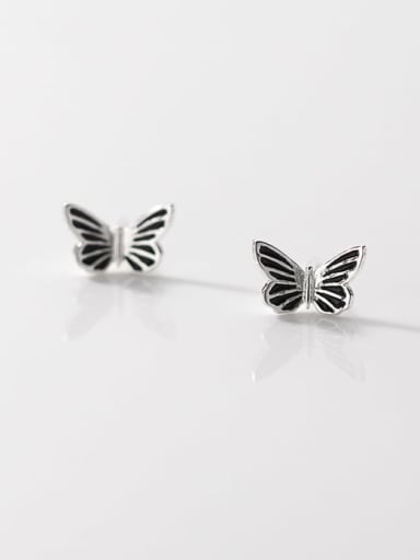 925 Sterling Silver Butterfly Vintage Stud Earring