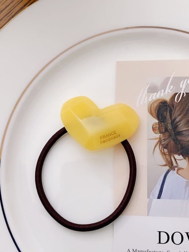 Yellow Cellulose Acetate Minimalist Heart Hair Rope