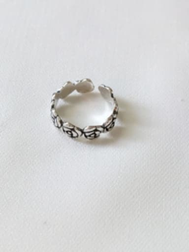 925 Sterling Silver Flower Minimalist  free size Ring