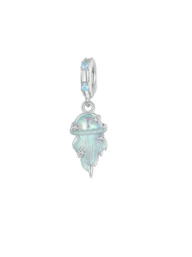 925 Sterling Silver Opal Trend Fantasy Jellyfish Diy Pendant
