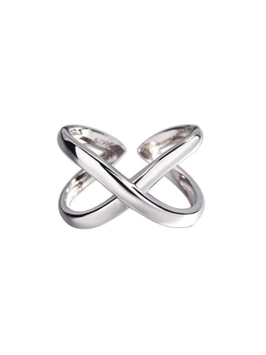 925 Sterling Silver Cross Letter X Vintage Midi Ring
