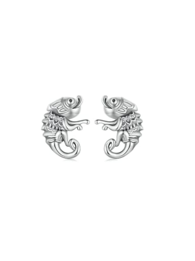 custom 925 Sterling Silver  Vintage  Chameleon Stud Earring
