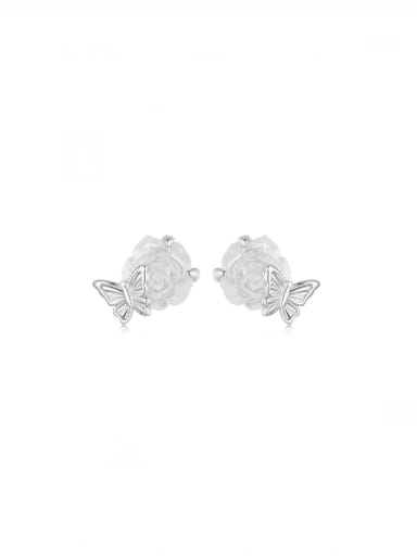 925 Sterling Silver Resin Flower Dainty Stud Earring