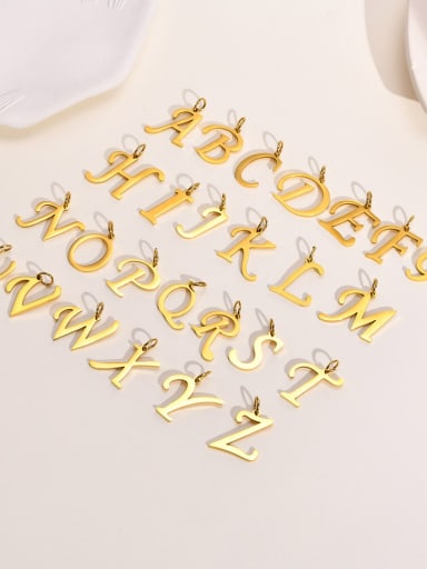 Gold pendant without chain Stainless steel Minimalist Letter Pendant