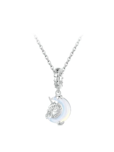 925 Sterling Silver Moon Cute Necklace