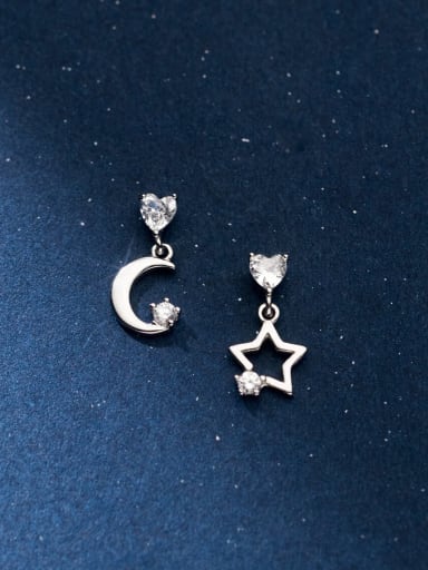 925 Sterling Silver Pentagram Minimalist Drop Earring