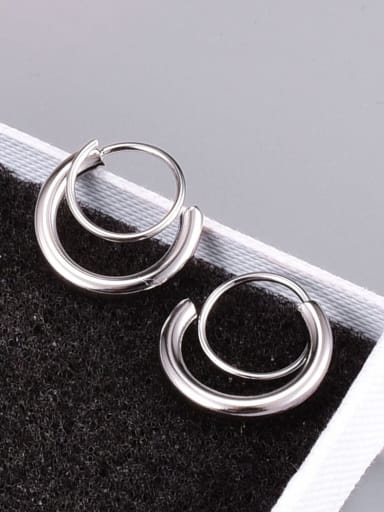 Titanium Steel Smooth Round Minimalist Stud Earring