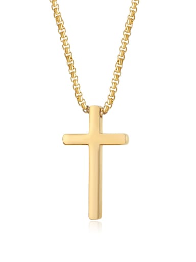 2157 gold necklace Titanium Steel Cross Minimalist Regligious Necklace