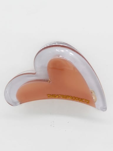 Cellulose Acetate Minimalist Heart Zinc Alloy Jaw Hair Claw