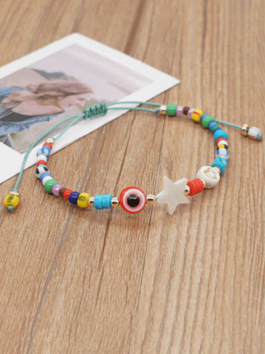 Miyuki Millet Bead Multi Color Acrylic Evil Eye Bohemia Handmade Weave Bracelet