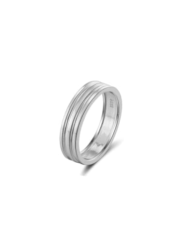 Platinum, width 5.5mm 925 Sterling Silver Geometric Minimalist Band Ring
