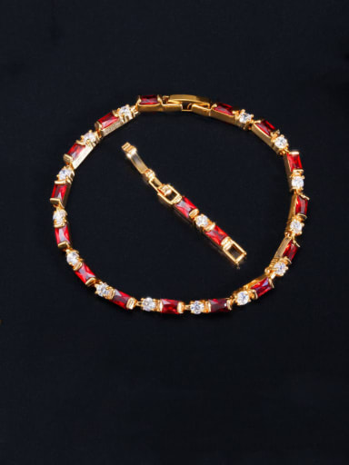 red Copper With Gold Plated Fashion Geometric Bracelets