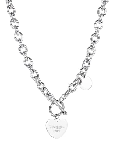 Titanium Steel  Hollow Chain Vintage Heart  Pendant Necklace