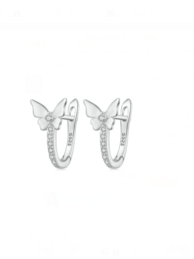 925 Sterling Silver Butterfly Minimalist Huggie Earring