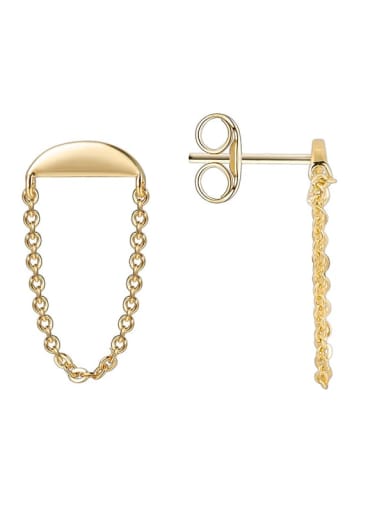 Brass Geometric Minimalist Threader Earring