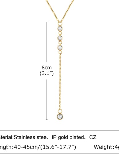1567 Stainless steel Tassel Minimalist Tassel Necklace